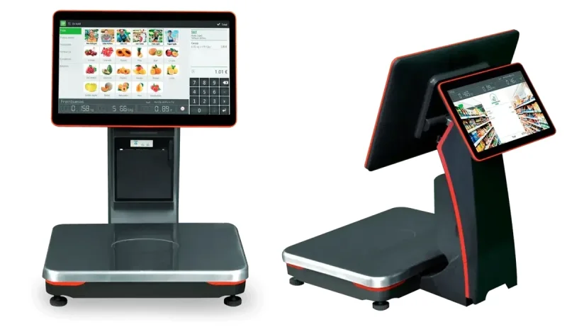Balanza TPV HIOPOS TS20 Android con impresora y doble pantalla